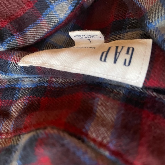 Men’s Gap Untucked Plaid Flannel Shirt Size Large - Picture 4 of 6
